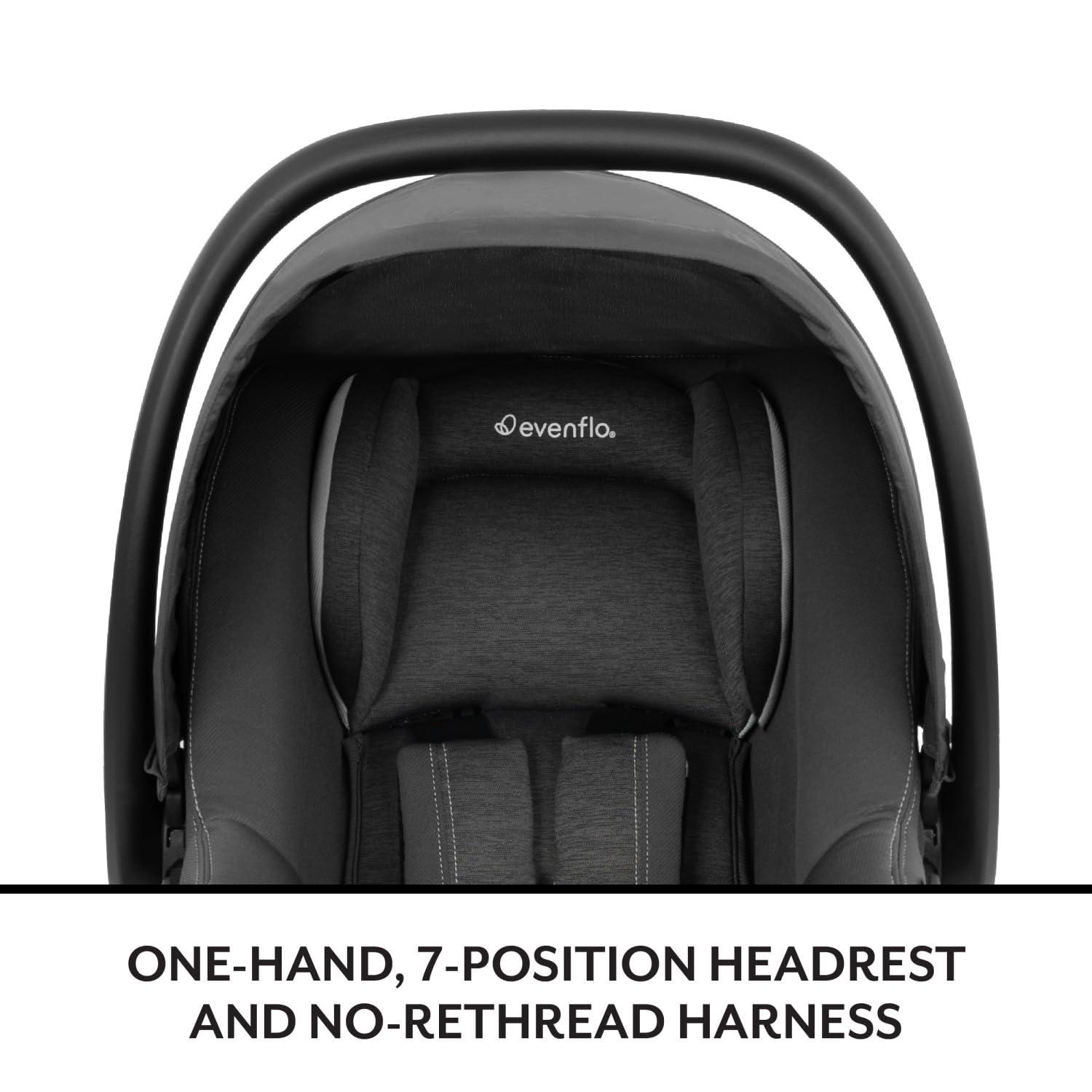 image:imageEvenflo LiteMax NXT RearFacing Lightweight Preemie and Infant Car Seat 330lbs with SensorSafe Easy Install with Base Anchor GrayAnchor Gray