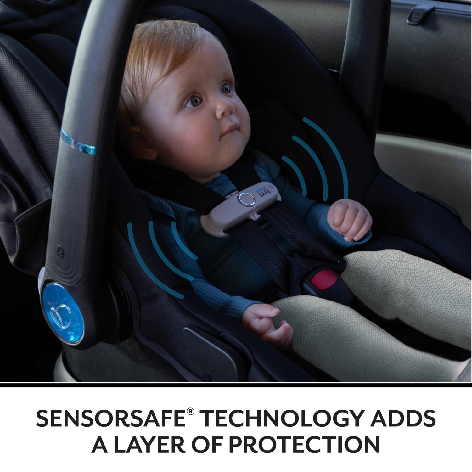 image:imageEvenflo LiteMax NXT RearFacing Lightweight Preemie and Infant Car Seat 330lbs with SensorSafe Easy Install with Base Anchor GrayJasper Black