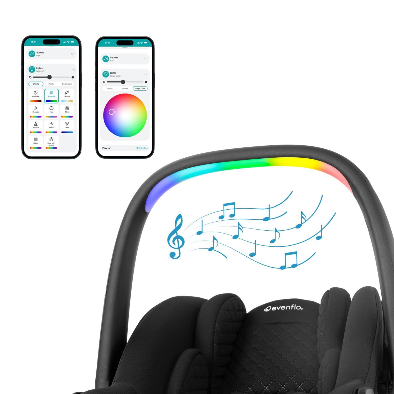 image:imageEvenflo LiteMax NXT RearFacing Lightweight Preemie and Infant Car Seat 330lbs with SensorSafe Easy Install with Base Anchor GrayJasper Black