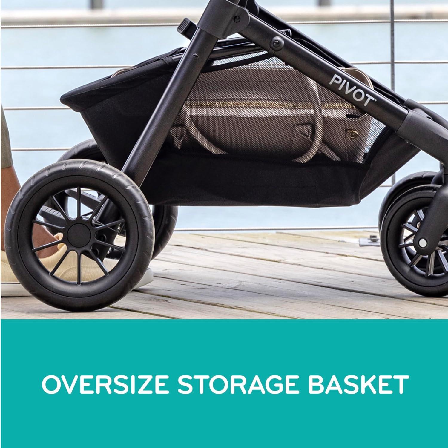 image:imageEvenflo Pivot Modular Travel System with LiteMax Preemie and Infant Car Seat Desert TanDusty Rose Pink