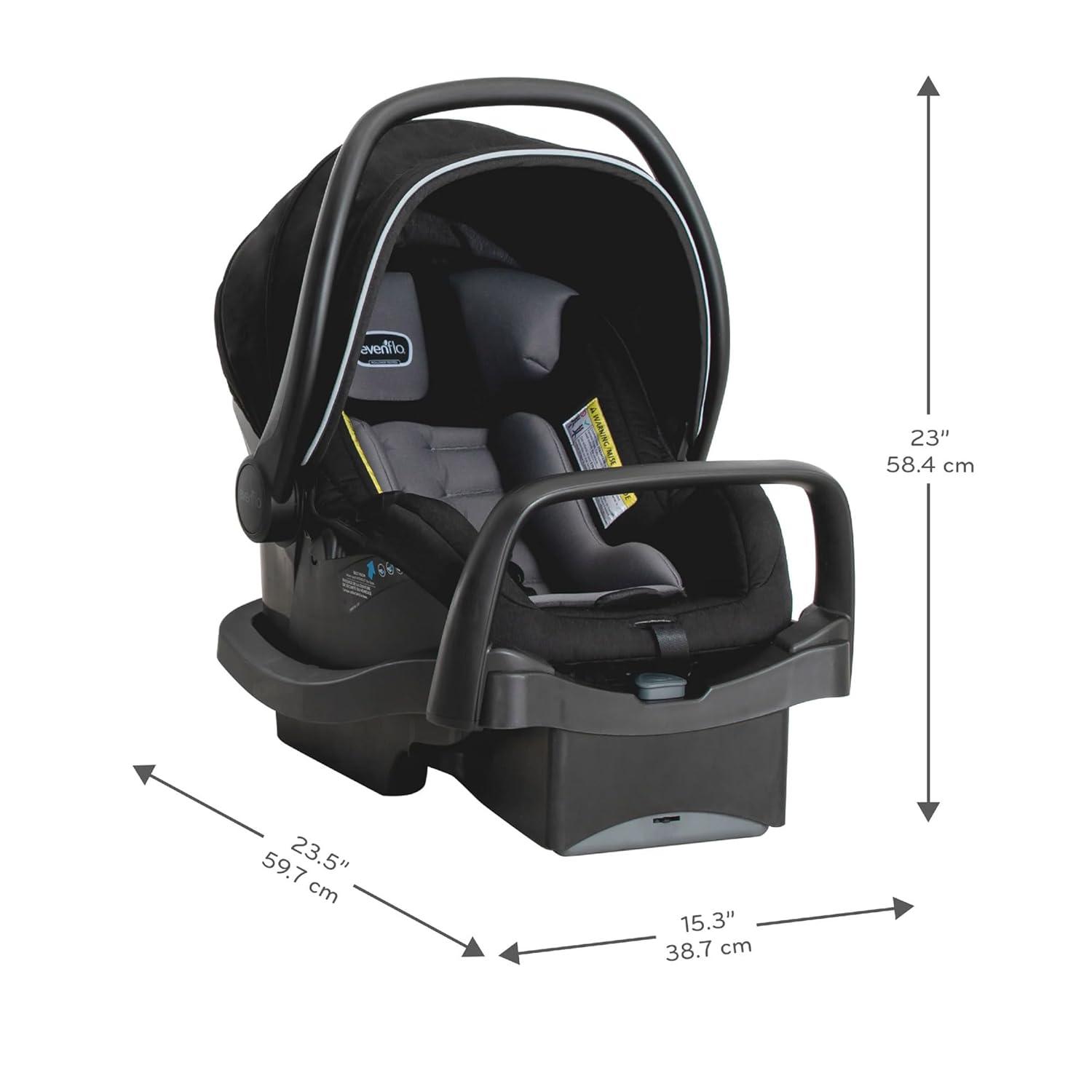 image:imageEvenflo Pivot Xpand Modular Travel System with LiteMax Infant Car Seat with AntiRebound Bar Sabino GrayAyrshire Black