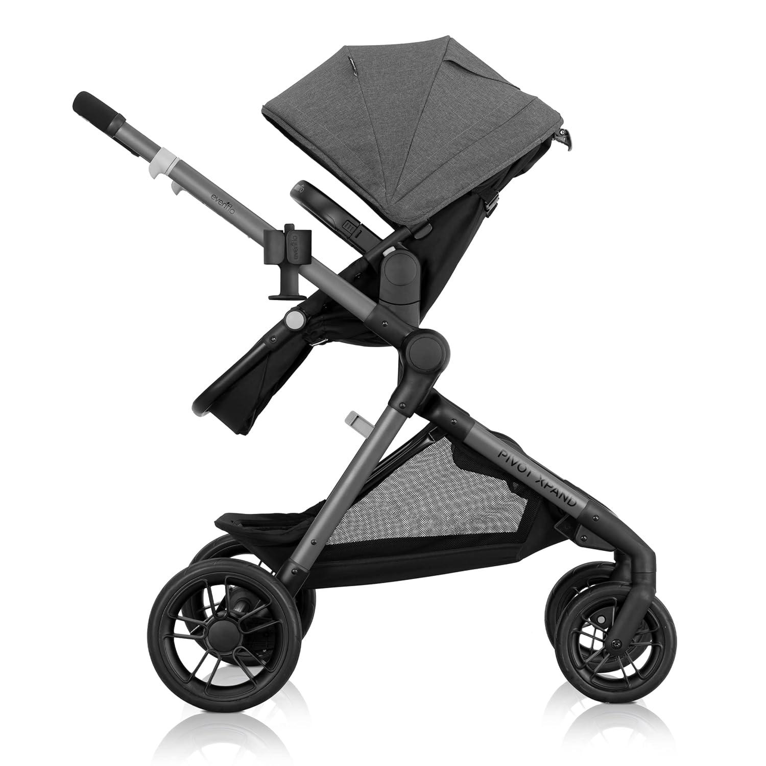 image:imageEvenflo Pivot Xpand Modular Travel System with LiteMax Infant Car Seat with AntiRebound Bar Sabino GraySabino Gray