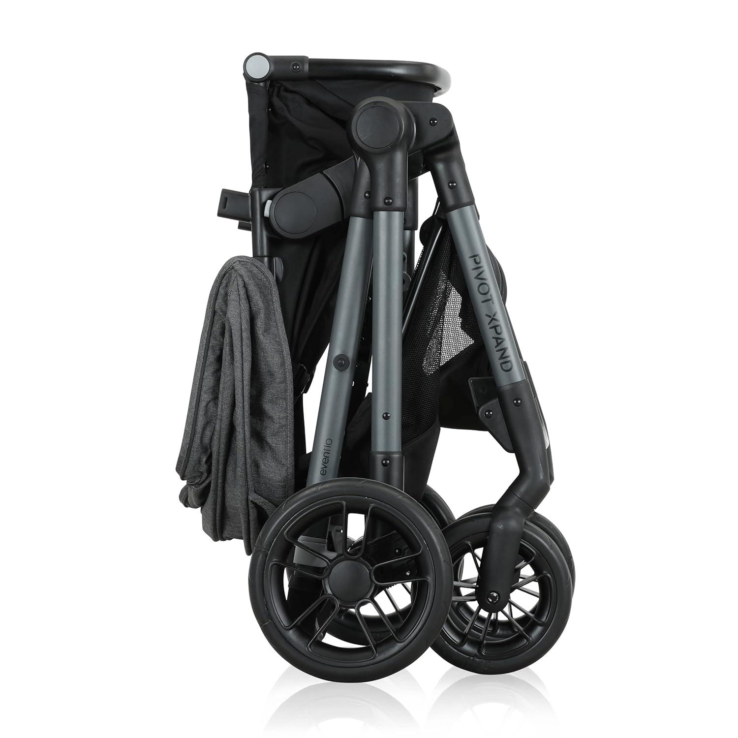 image:imageEvenflo Pivot Xpand Modular Travel System with LiteMax Infant Car Seat with AntiRebound Bar Sabino GraySabino Gray