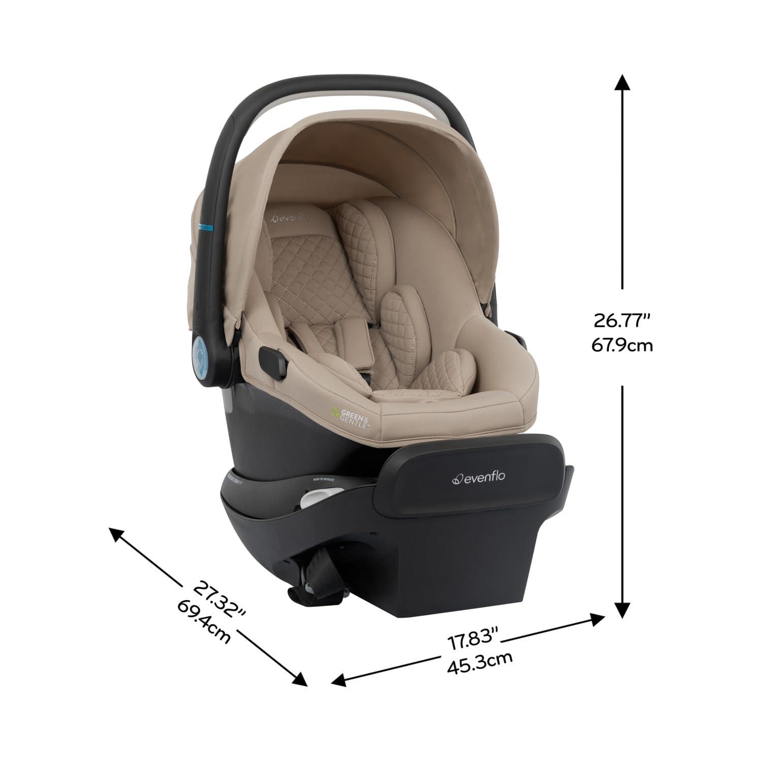 image:imageEvenflo Revolve180 LiteMax NXT Rotating RearFacing Lightweight Preemie and Infant Car Seat 330lbs Easy Install with Base Cinder GrayTopaz