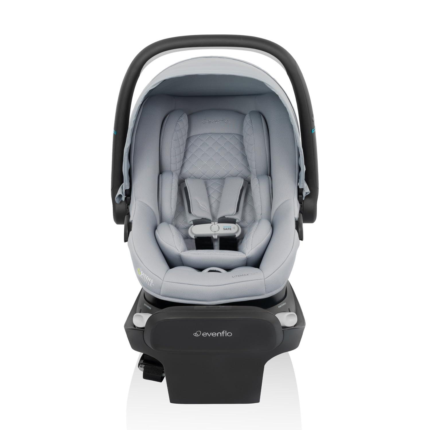 image:imageEvenflo Revolve180 LiteMax NXT Rotating RearFacing Lightweight Preemie and Infant Car Seat 330lbs with Green amp Gentle Easy Install with Base Primrose PinkQuartz