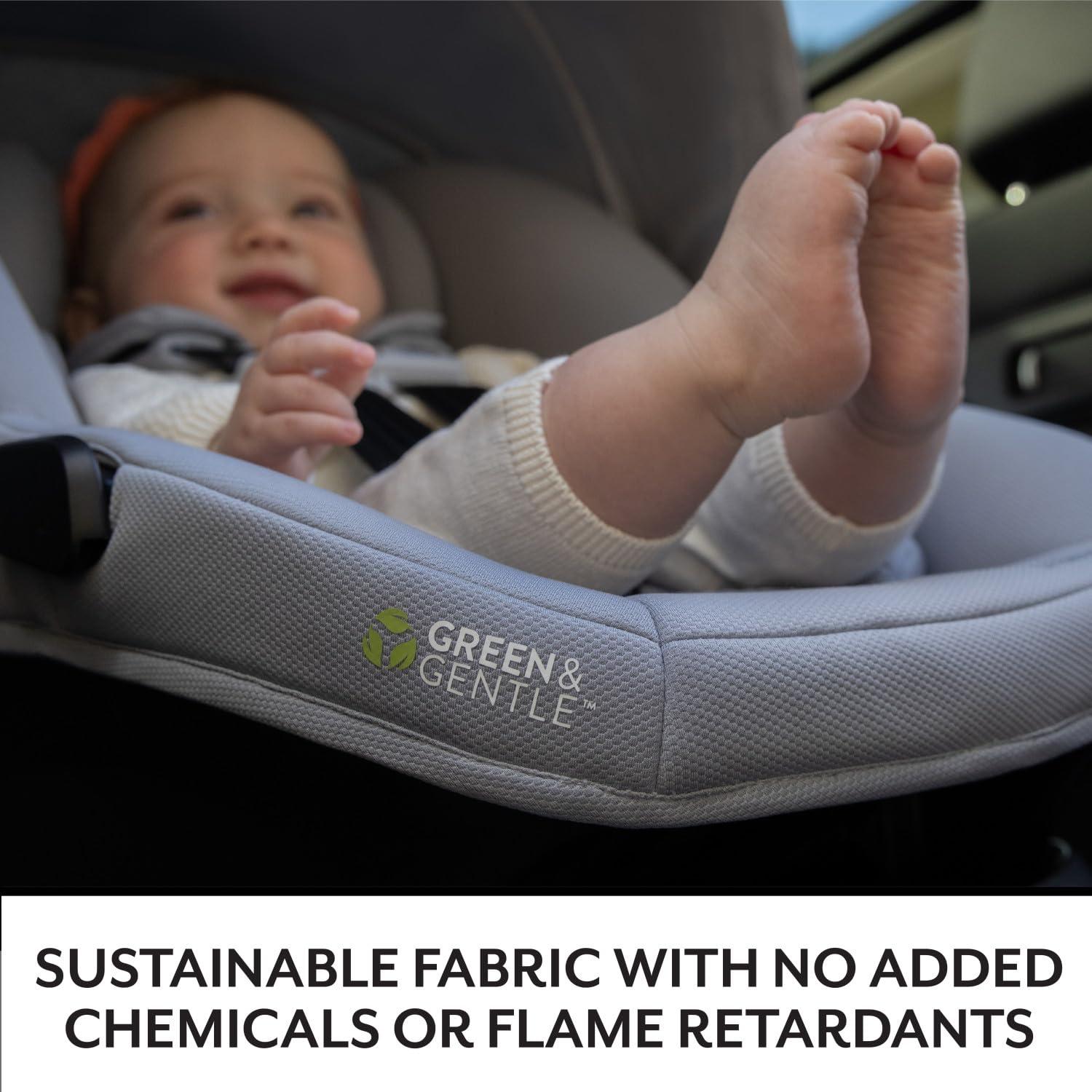 image:imageEvenflo Revolve180 LiteMax NXT Rotating RearFacing Lightweight Preemie and Infant Car Seat 330lbs with Green amp Gentle Easy Install with Base Primrose PinkTopaz