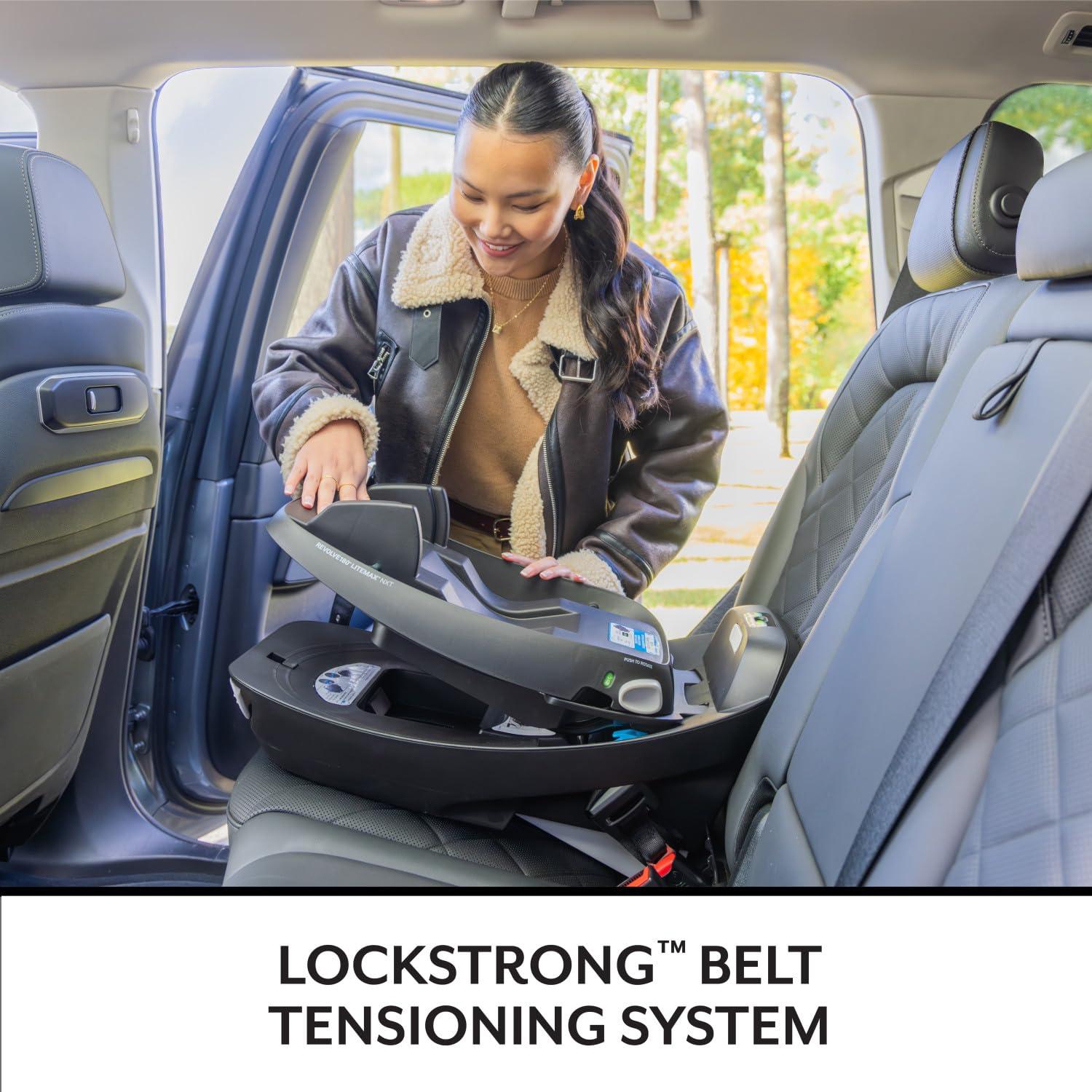 image:imageEvenflo Revolve180 LiteMax NXT Rotating RearFacing Lightweight Preemie and Infant Car Seat 330lbs with Green amp Gentle Easy Install with Base Primrose PinkAgate Purple