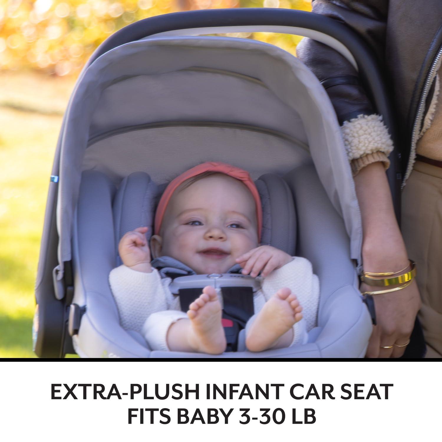 image:imageEvenflo Revolve180 LiteMax NXT Rotating RearFacing Lightweight Preemie and Infant Car Seat 330lbs with Green amp Gentle Easy Install with Base Primrose PinkJasper Black