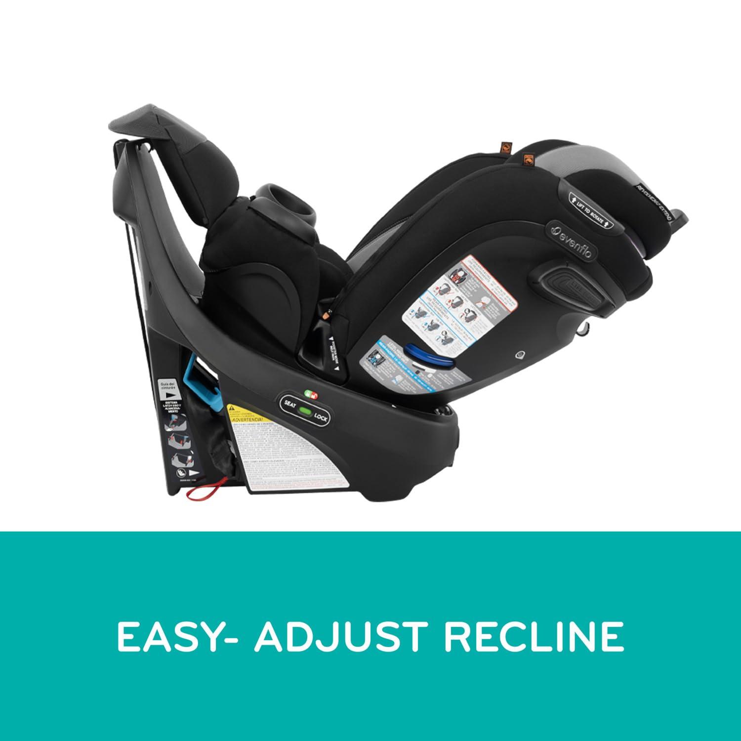 image:imageEvenflo Revolve360 Extend Convertible Car Seat with 360 Degree Rotation Extended RearFacing ForwardFacing Booster Mode and Secure LATCH Install Revere GrayRockland Green