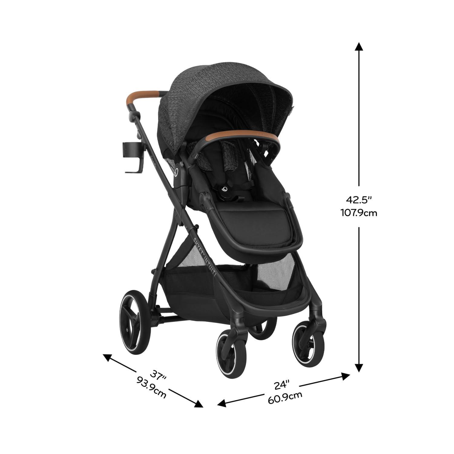 image:imageEvenflo Shyft Intuiti Travel System with Revolve180 LiteMax NXT Rotating RearFacing Lightweight Preemie and Infant Car Seat 330 lbs Black ShaleBlack Shale