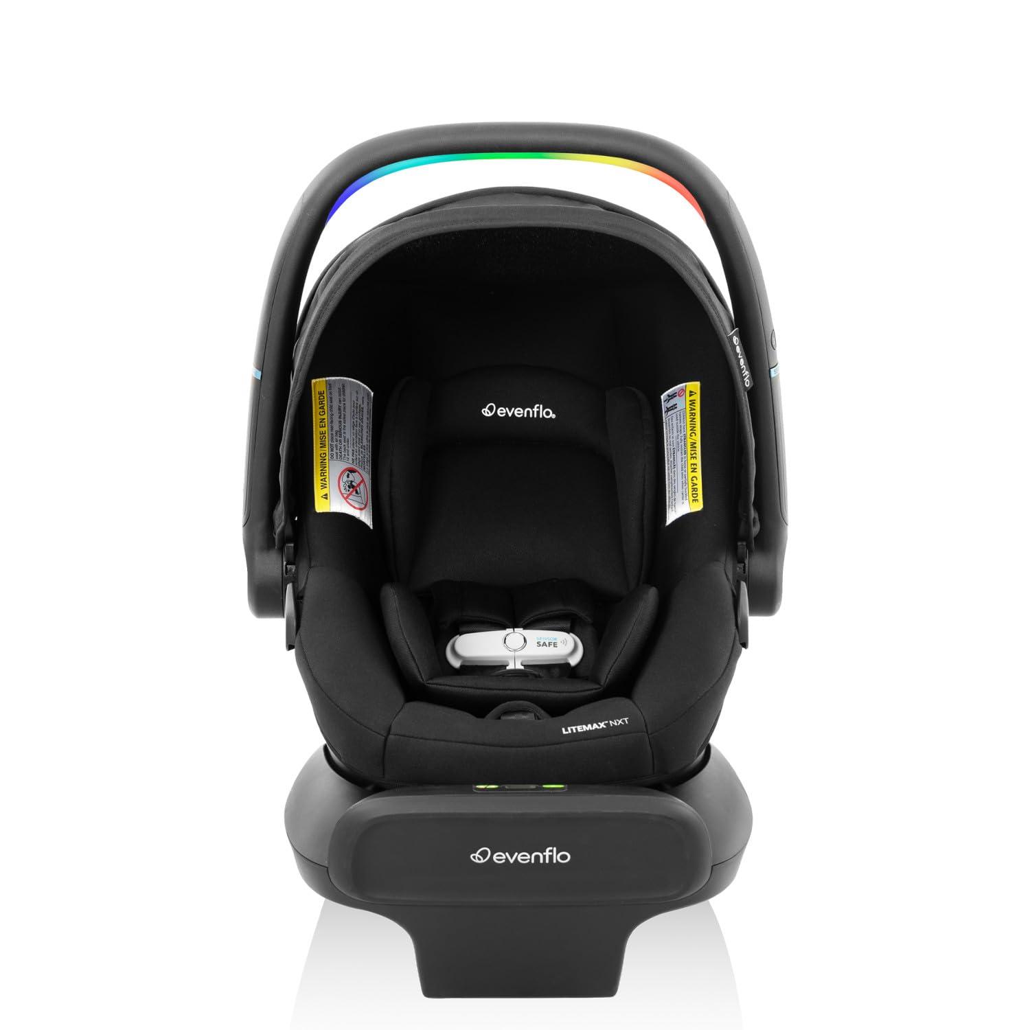 image:imageEvenflo Shyft Intuiti Travel System with Revolve180 LiteMax NXT Rotating RearFacing Lightweight Preemie and Infant Car Seat 330 lbs Black ShaleEclipse Black