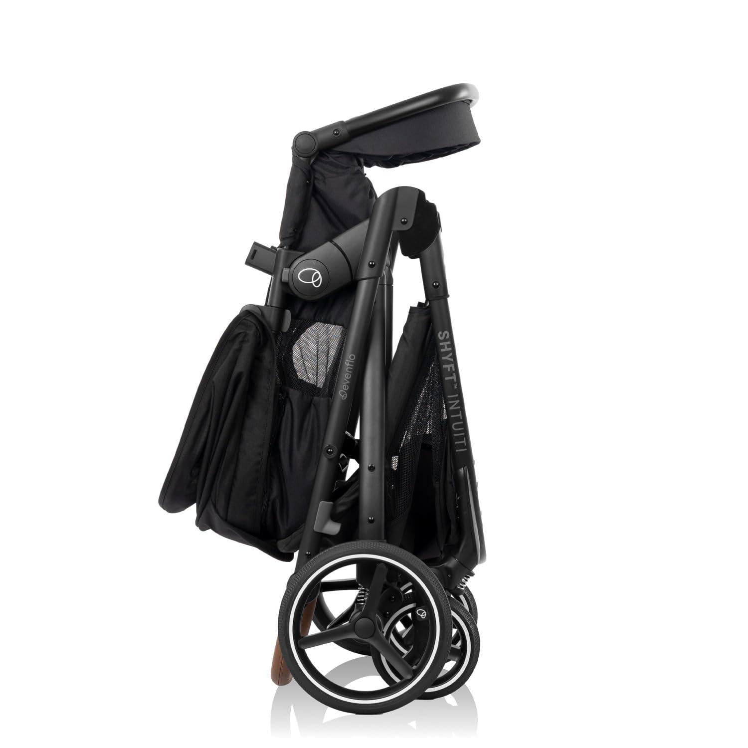 image:imageEvenflo Shyft Intuiti Travel System with Revolve180 LiteMax NXT Rotating RearFacing Lightweight Preemie and Infant Car Seat 330 lbs Black ShaleEclipse Black