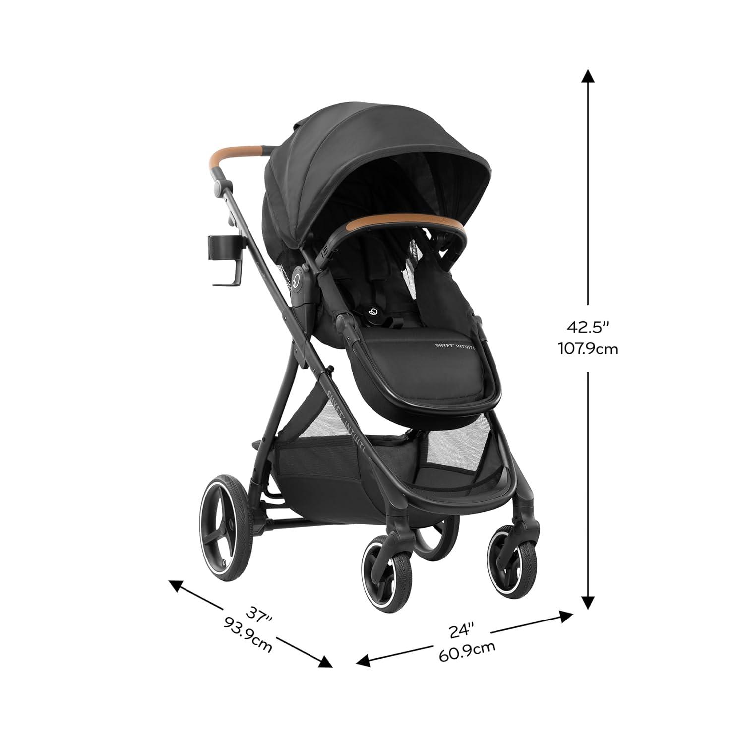 image:imageEvenflo Shyft Intuiti Travel System with Revolve180 LiteMax NXT Rotating RearFacing Lightweight Preemie and Infant Car Seat 330 lbs Black ShaleEclipse Black