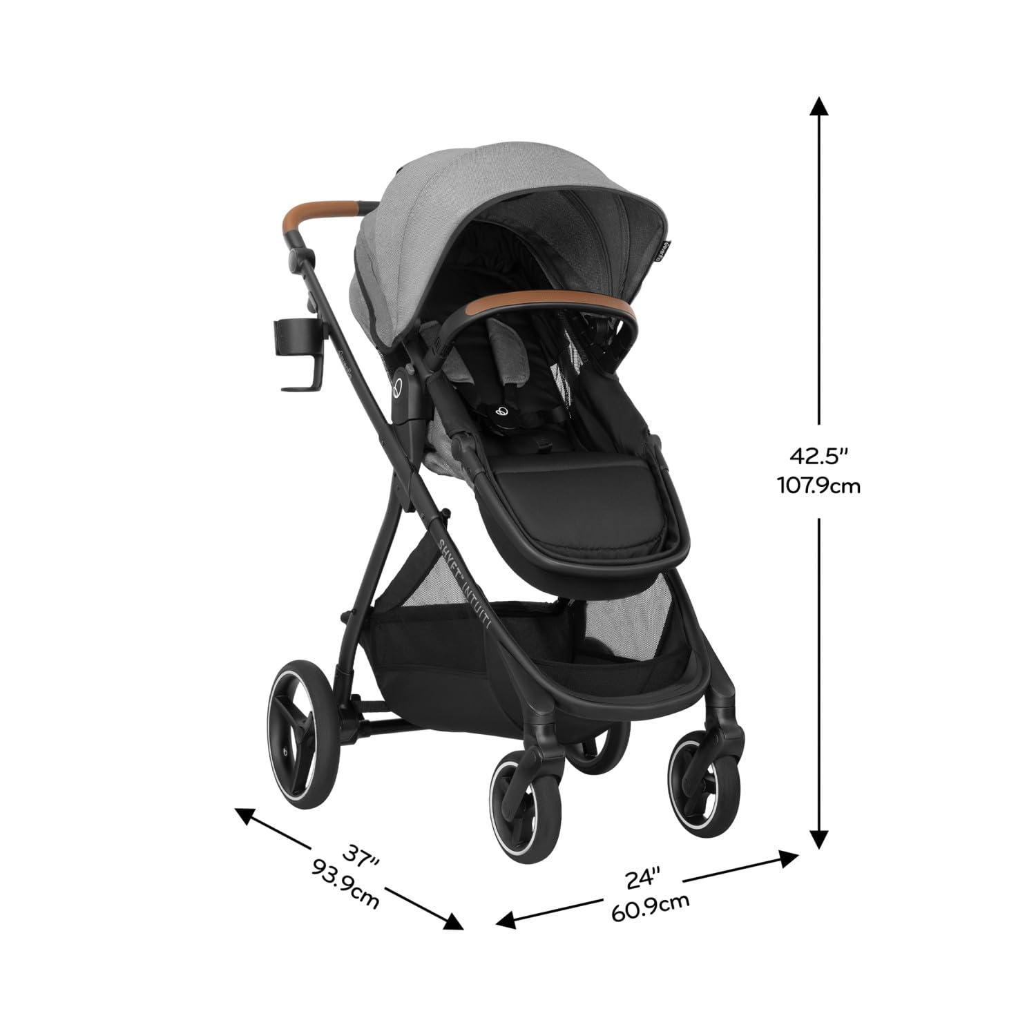 image:imageEvenflo Shyft Intuiti Travel System with Revolve180 LiteMax NXT Rotating RearFacing Lightweight Preemie and Infant Car Seat 330 lbs Black ShaleFossil Gray