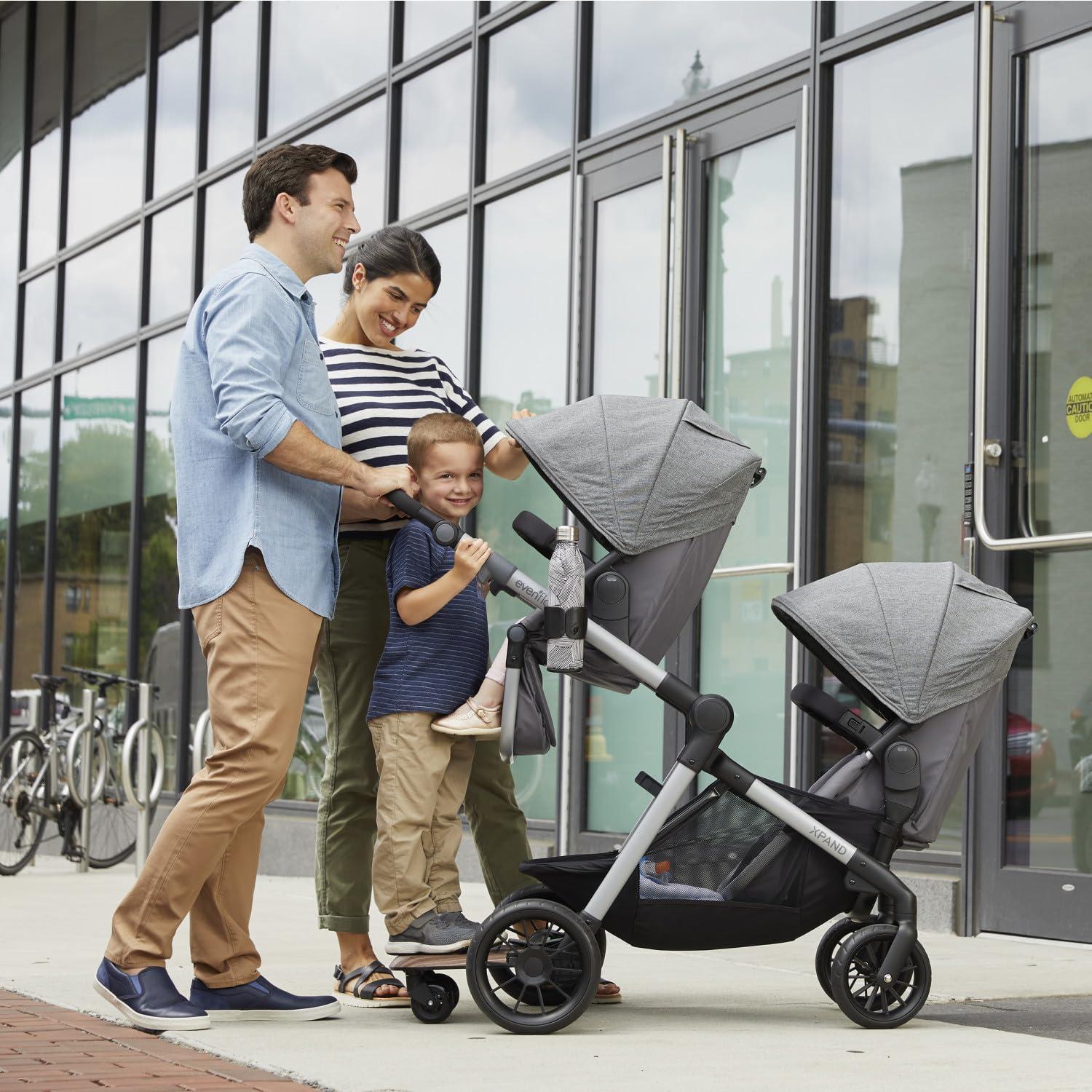 image:imageEvenflo Stroller Rider Board Convenient Riding Options NonSkid Surface SmoothRide Wheels Easy to Use Holds up to 50 Pounds No Additional Parts Needed One Size Wood GrainStroller