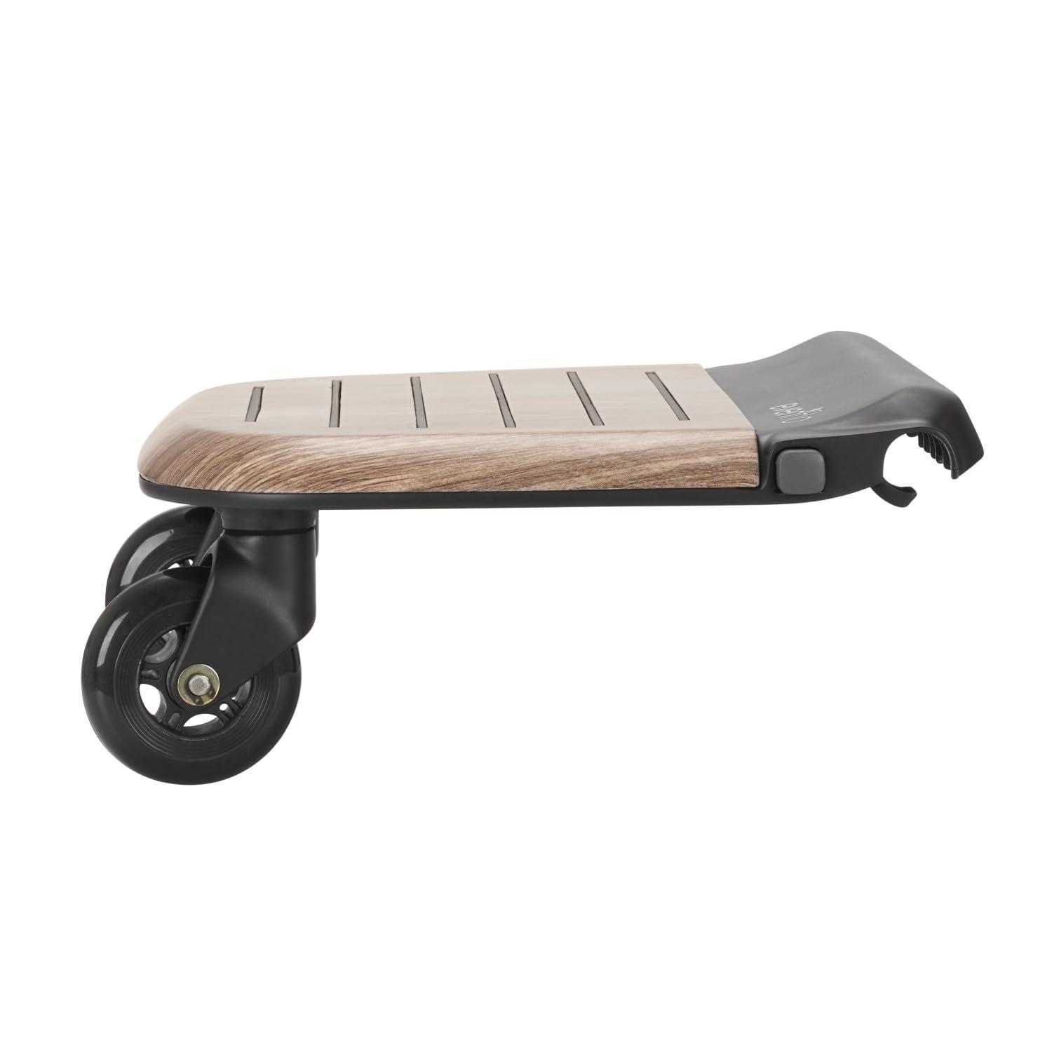 image:imageEvenflo Stroller Rider Board Convenient Riding Options NonSkid Surface SmoothRide Wheels Easy to Use Holds up to 50 Pounds No Additional Parts Needed One Size Wood GrainStroller