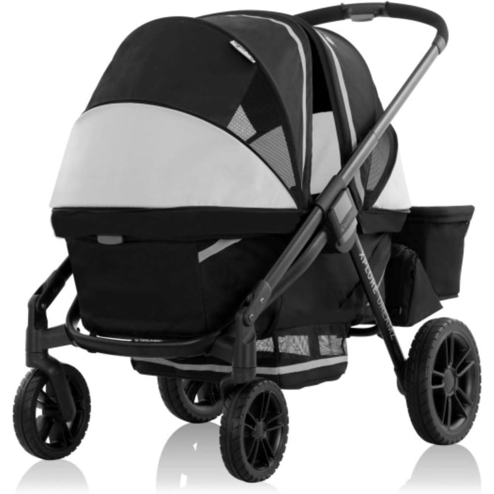 image:imageEvenflo Pivot Xplore Dreamz AllTerrain Stroller Wagon with Bassinet Insert and Adaptor Jetsetter Black