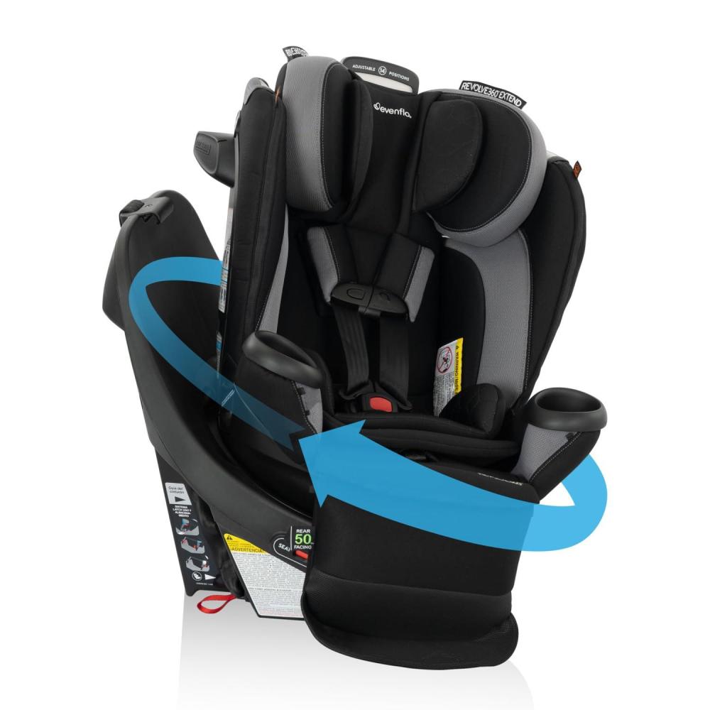 image:imageEvenflo Revolve360 Extend Convertible Car Seat with 360 Degree Rotation Extended RearFacing ForwardFacing Booster Mode and Secure LATCH Install Revere GrayRevere Gray