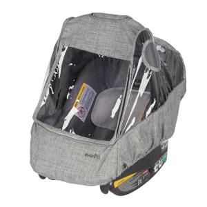 image:imageEvenflo Infant Car Seat Weather Shield Rain Cover Ventilated Panels Gray Melange