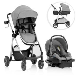 image:imageEvenflo Omni Plus Modular Travel System with LiteMax RearFacing Infant Car Seat Mylar Gray