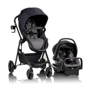 image:imageEvenflo Pivot Modular Travel System with LiteMax Preemie and Infant Car Seat Desert TanCasual Gray