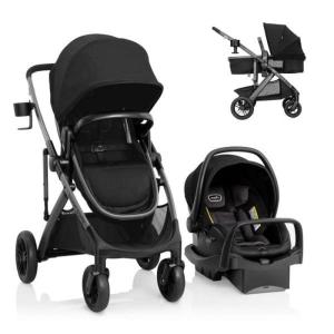 image:imageEvenflo Pivot Suite Modular Travel System with LiteMax Infant Car Seat Dunloe BlackDunloe Black