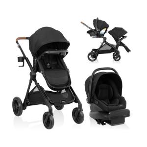 image:imageEvenflo Pivot Xpand Modular Travel System with LiteMax Infant Car Seat Ayrshire BlackCoal Black