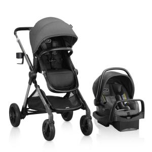 image:imageEvenflo Pivot Xpand Modular Travel System with LiteMax Infant Car Seat Ayrshire BlackSabino Gray