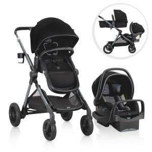 image:imageEvenflo Pivot Xpand Modular Travel System with LiteMax Infant Car Seat with AntiRebound Bar Sabino GrayAyrshire Black