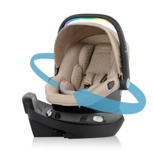 image:imageEvenflo Revolve180 LiteMax NXT Rotating RearFacing Lightweight Preemie and Infant Car Seat 330lbs with Green amp Gentle Easy Install with Base Primrose PinkTopaz