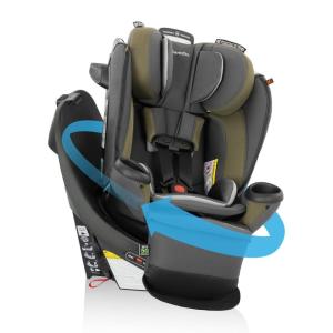 image:imageEvenflo Revolve360 Extend Convertible Car Seat with 360 Degree Rotation Extended RearFacing ForwardFacing Booster Mode and Secure LATCH Install Revere GrayRockland Green