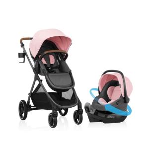 image:imageEvenflo Shyft Intuiti Travel System with Revolve180 LiteMax NXT Rotating RearFacing Lightweight Preemie and Infant Car Seat 330 lbs Black ShaleAmaranth Pink
