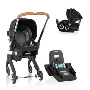 image:imageEvenflo Shyft DualRide Infant Car Seat Stroller Combo w Carryall Storage amp Extended Canopy OnyxMoonstone Gray