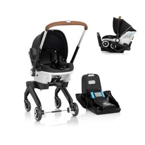 image:imageEvenflo Shyft DualRide Infant Car Seat Stroller Combo w Carryall Storage amp Extended Canopy OnyxOnyx Black