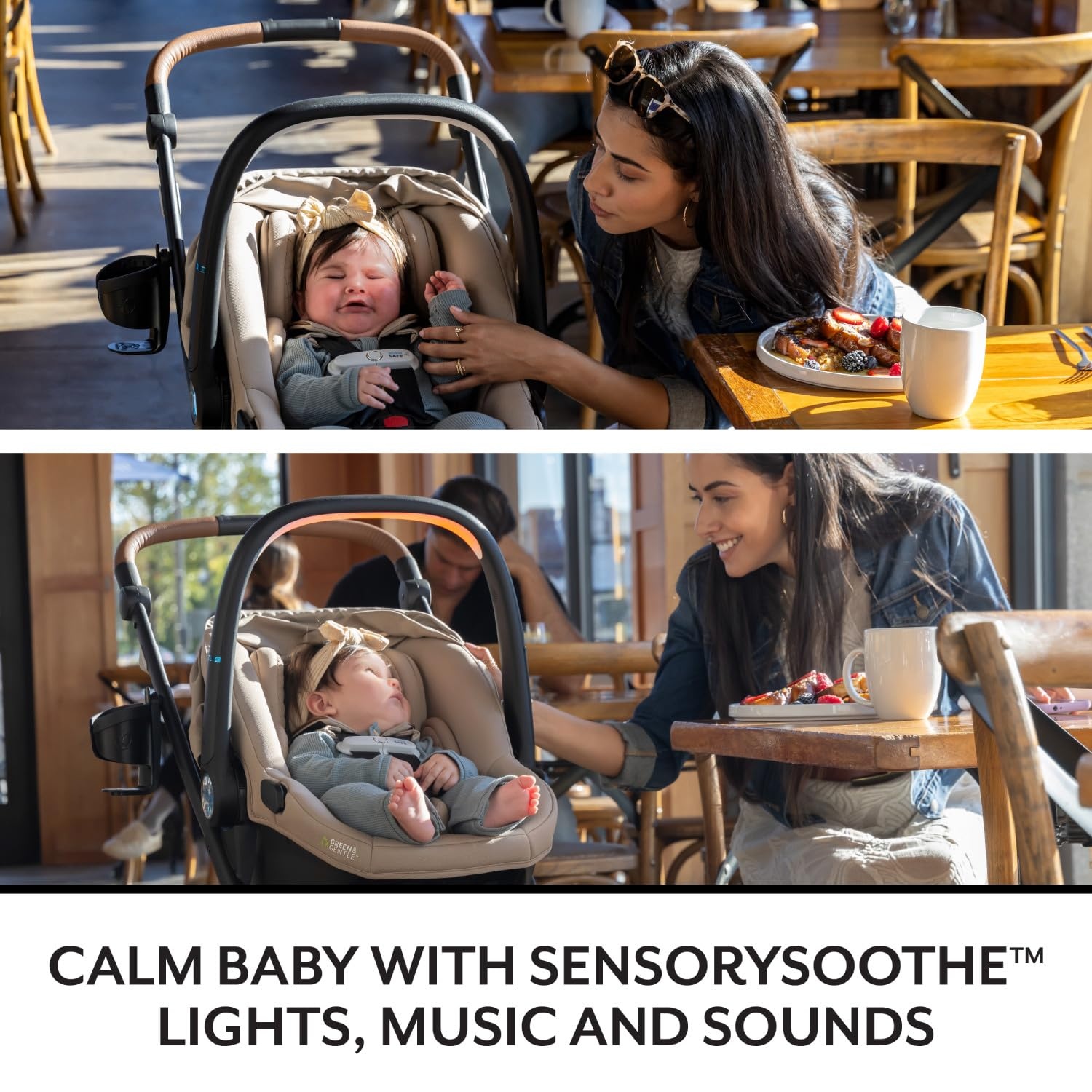 image:imageEvenflo Shyft Intuiti Travel System Featuring Revolve180 LiteMax NXT Rotating RearFacing Lightweight Preemie and Infant Car Seat with SensorySoothe 330 lbs Angler TweedAngler Tweed