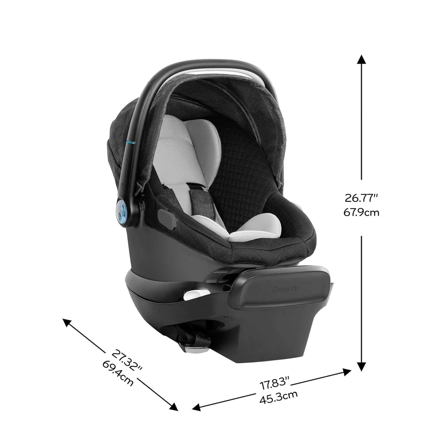 image:imageEvenflo Shyft Intuiti Travel System Featuring Revolve180 LiteMax NXT Rotating RearFacing Lightweight Preemie and Infant Car Seat with SensorySoothe 330 lbs Angler TweedAngler Tweed