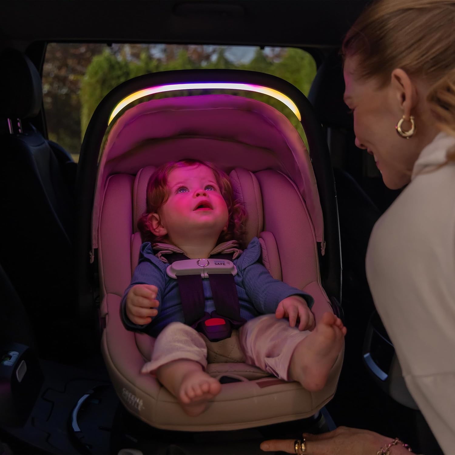 image:imageEvenflo Shyft Intuiti Travel System Featuring Revolve180 LiteMax NXT Rotating RearFacing Lightweight Preemie and Infant Car Seat with SensorySoothe 330 lbs Dubhan BlackAgate Purple