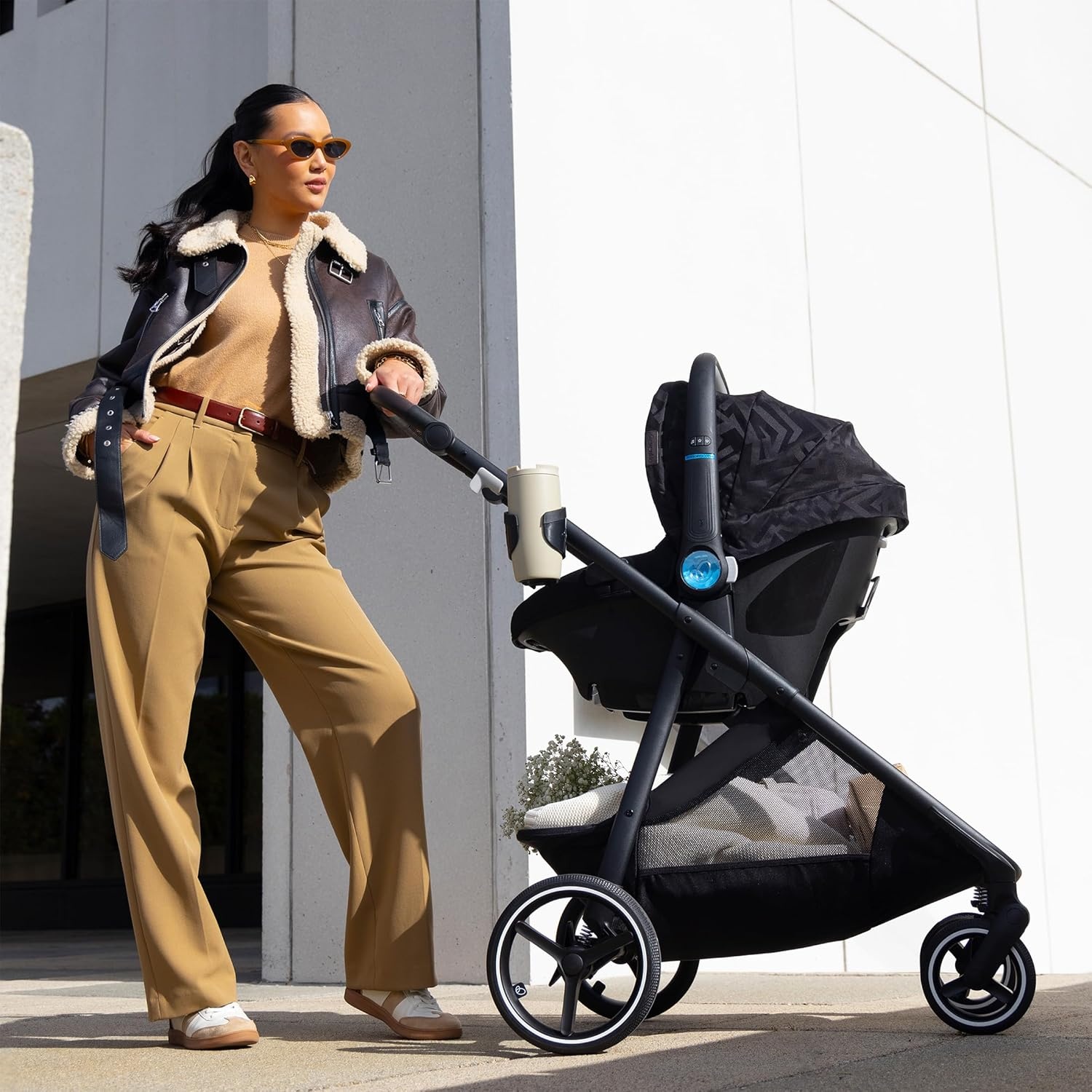 image:imageEvenflo Shyft Intuiti Travel System Featuring Revolve180 LiteMax NXT Rotating RearFacing Lightweight Preemie and Infant Car Seat with SensorySoothe 330 lbs Dubhan BlackAgate Purple