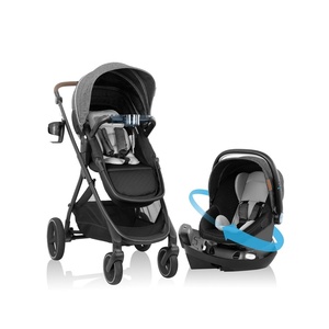image:imageEvenflo Shyft Intuiti Travel System Featuring Revolve180 LiteMax NXT Rotating RearFacing Lightweight Preemie and Infant Car Seat with SensorySoothe 330 lbs Angler TweedAngler Tweed