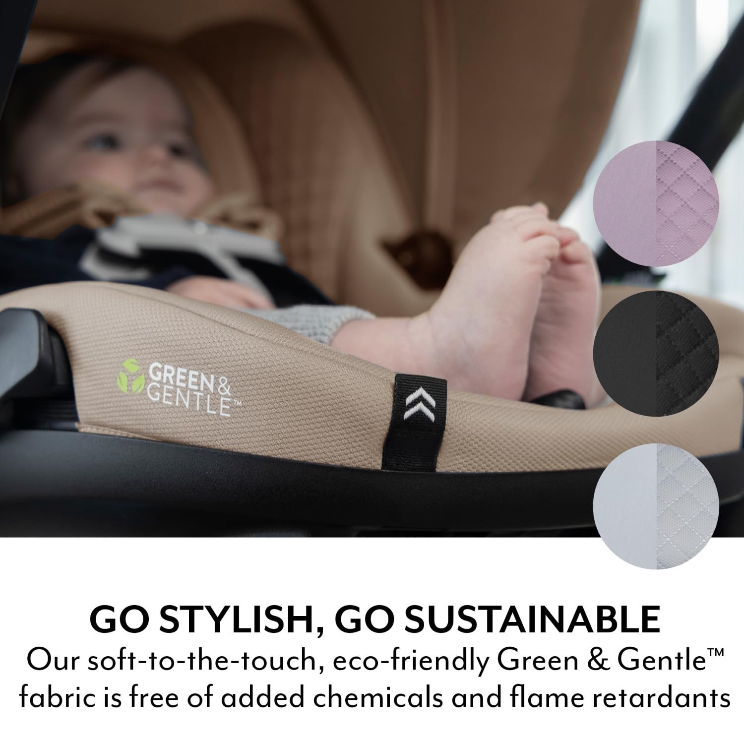 image:imageEvenflo Shyft DualRide Infant Car Seat Stroller Combo w Carryall Storage and Green amp Gentle Fabric AgateJasper