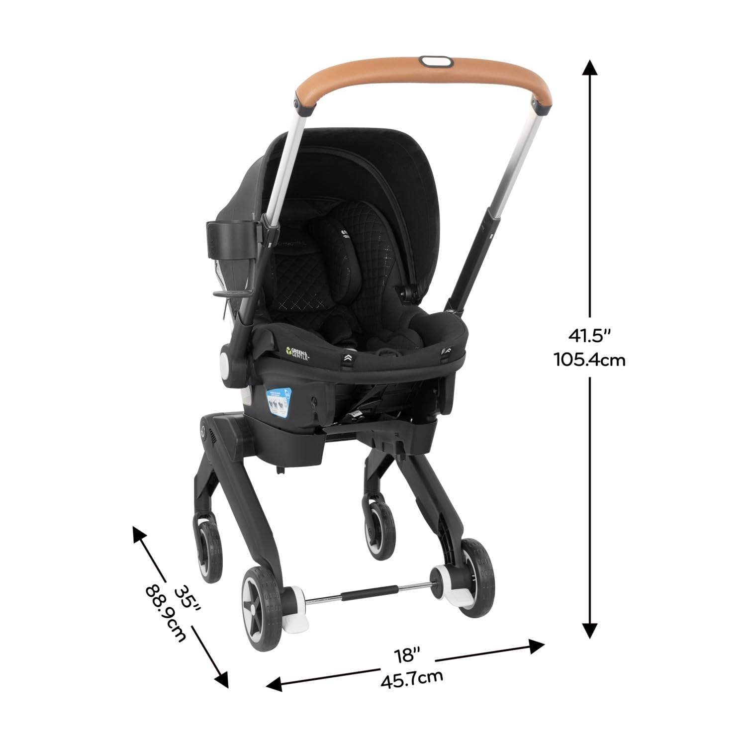 image:imageEvenflo Shyft DualRide Infant Car Seat Stroller Combo w Carryall Storage and Green amp Gentle Fabric AgateJasper