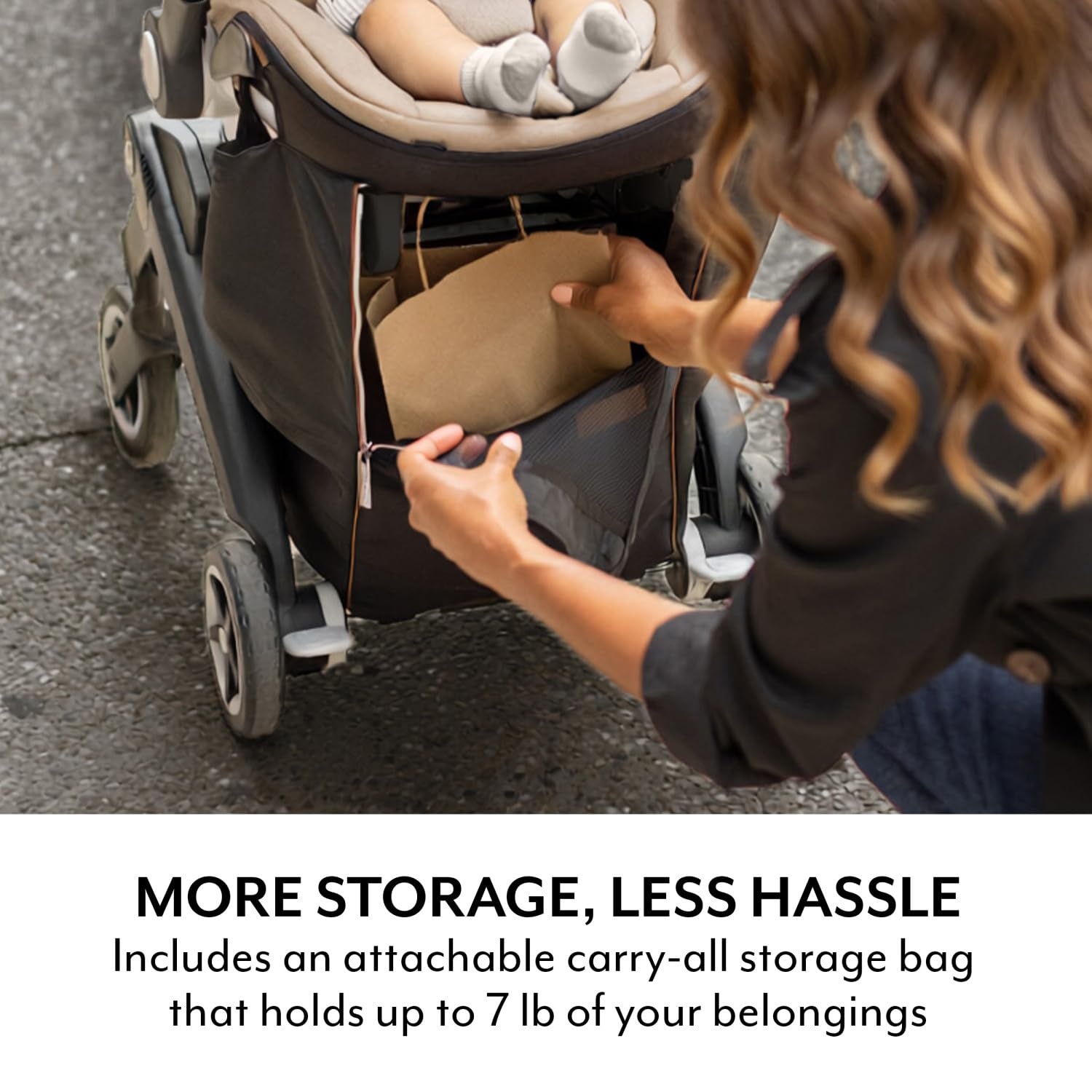 image:imageEvenflo Shyft DualRide Infant Car Seat Stroller Combo w Carryall Storage and Green amp Gentle Fabric AgateJasper