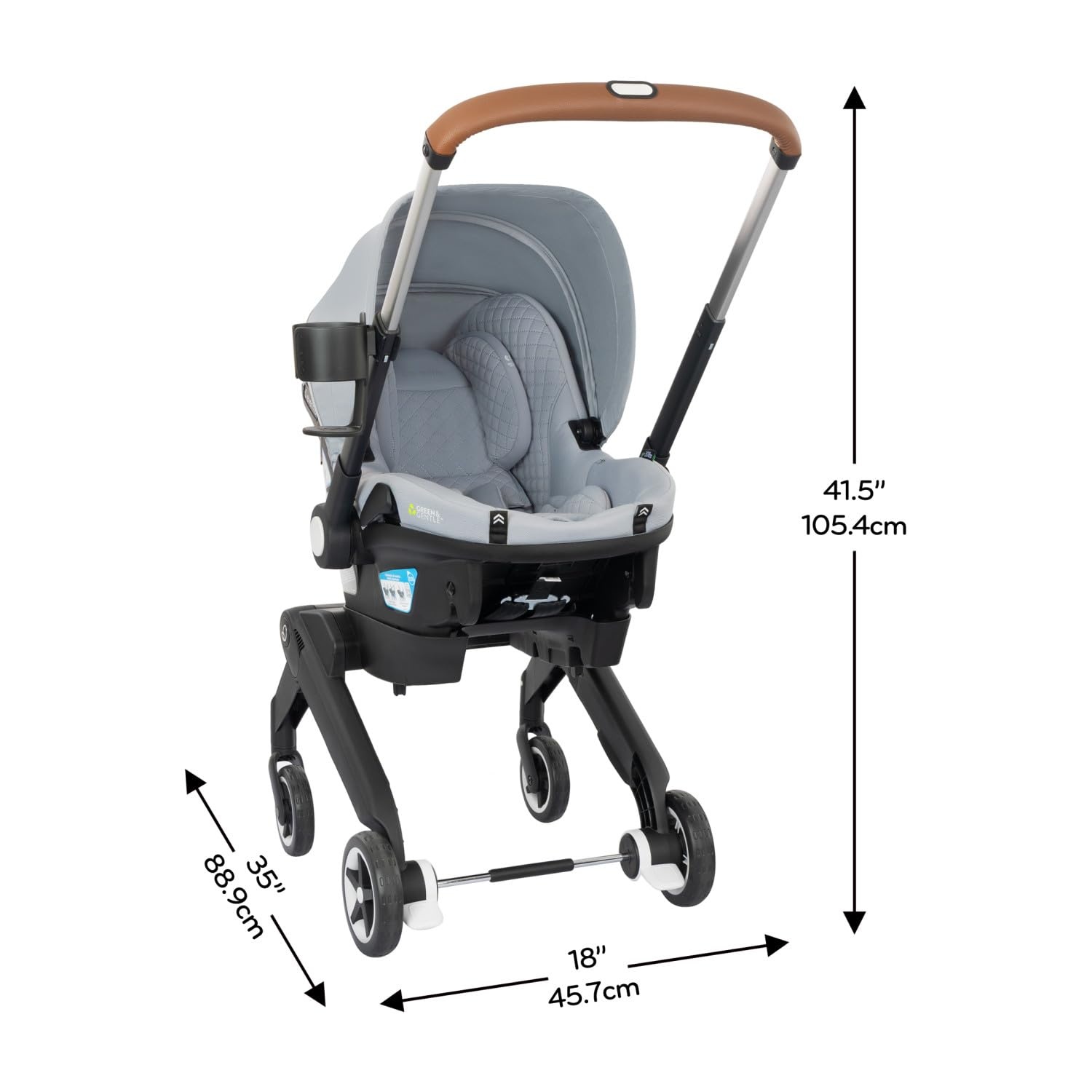 image:imageEvenflo Shyft DualRide Infant Car Seat Stroller Combo w Carryall Storage and Green amp Gentle Fabric AgateQuartz