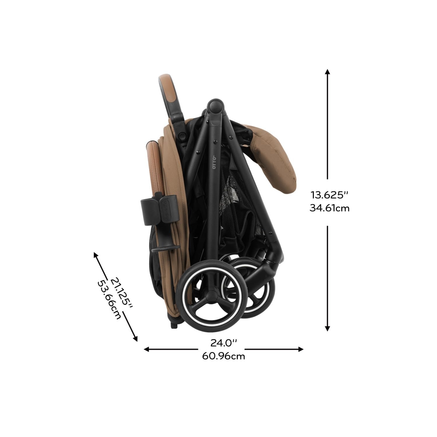 image:imageEvenflo Otto Travel System wLiteMax Infant Car Seat Light Weight One Hand Gravity Fold Chia BlackCaramel Tan