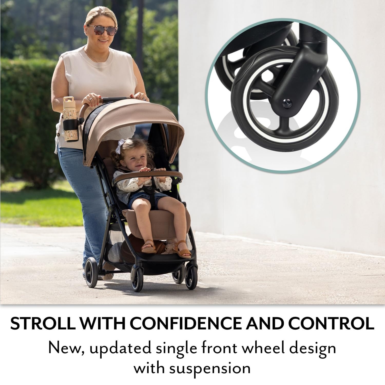 image:imageEvenflo Otto Travel System wLiteMax Infant Car Seat Light Weight One Hand Gravity Fold Chia BlackCaramel Tan