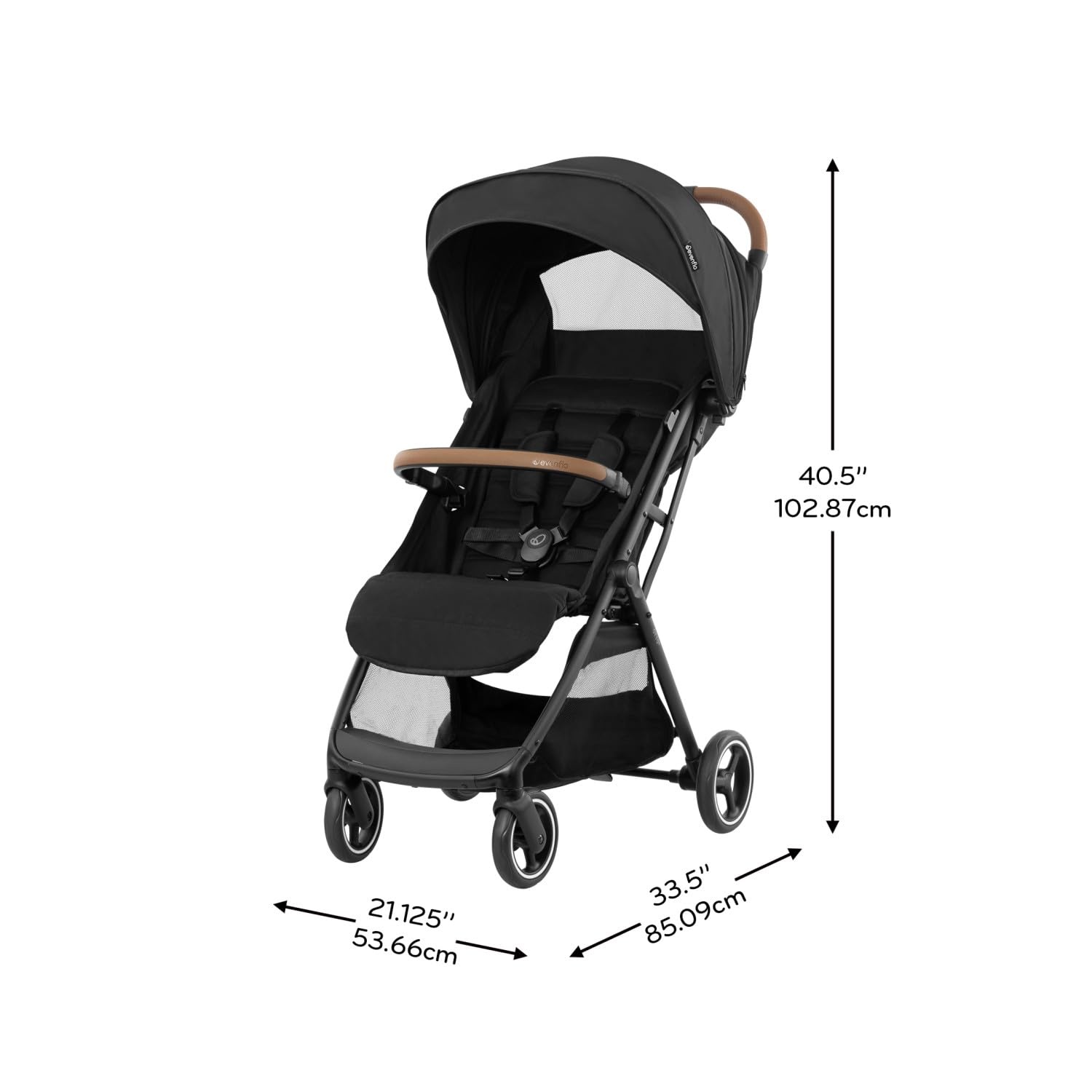 image:imageEvenflo Otto Travel System wLiteMax Infant Car Seat Light Weight One Hand Gravity Fold Chia BlackChia Black