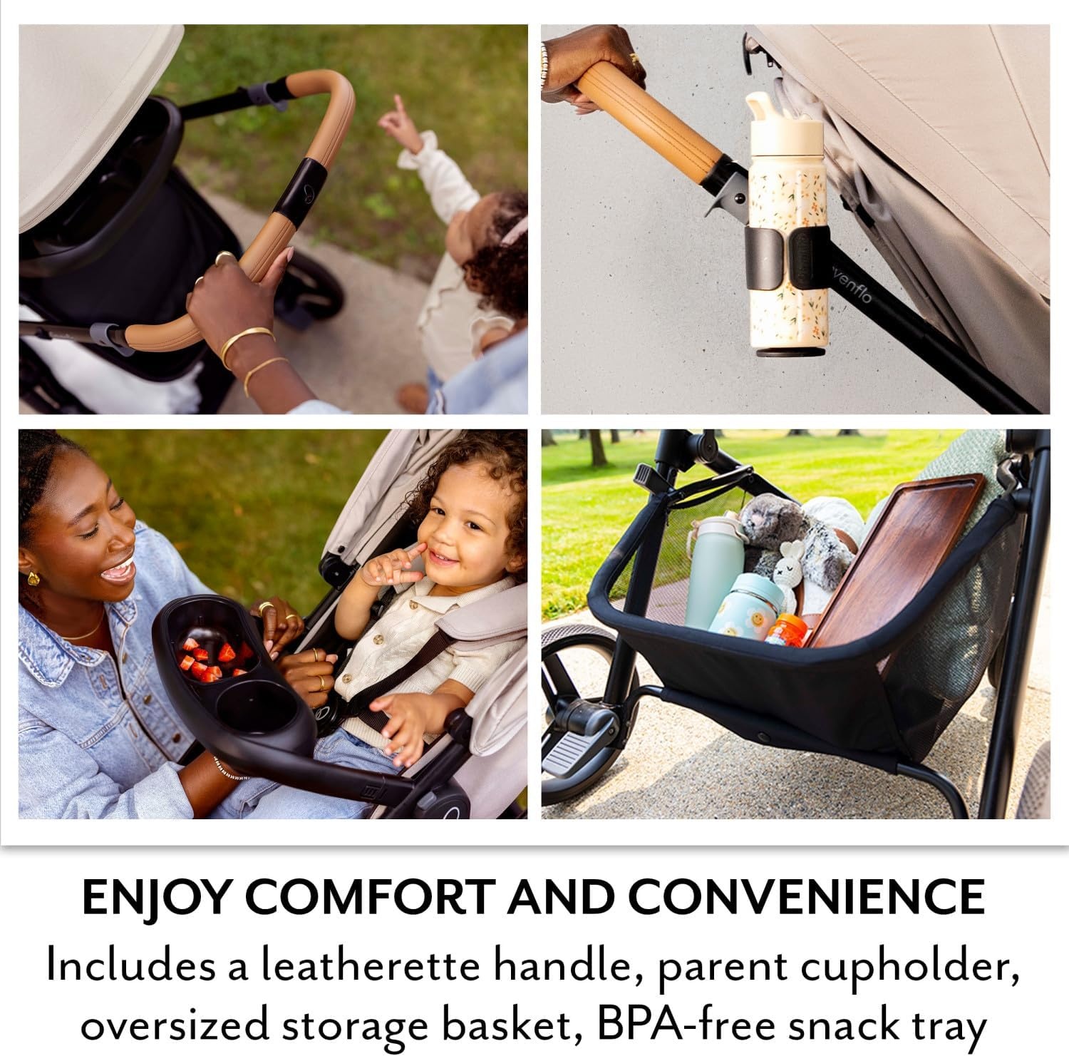 image:imageEvenflo Pivot NXT Travel System with LiteMax NXT Infant Car Seat Silverado GrayLatte Tan