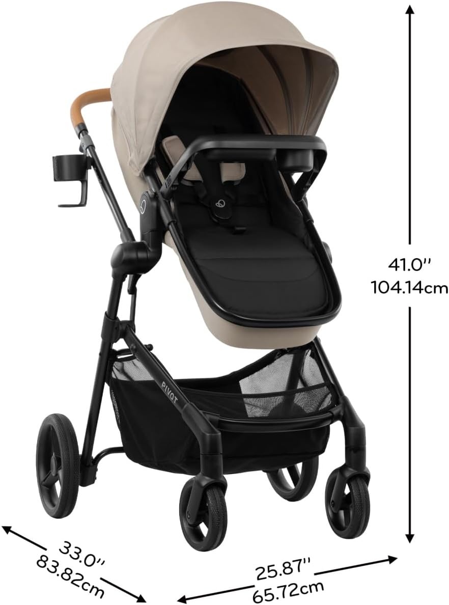 image:imageEvenflo Pivot NXT Travel System with LiteMax NXT Infant Car Seat Silverado GrayLatte Tan