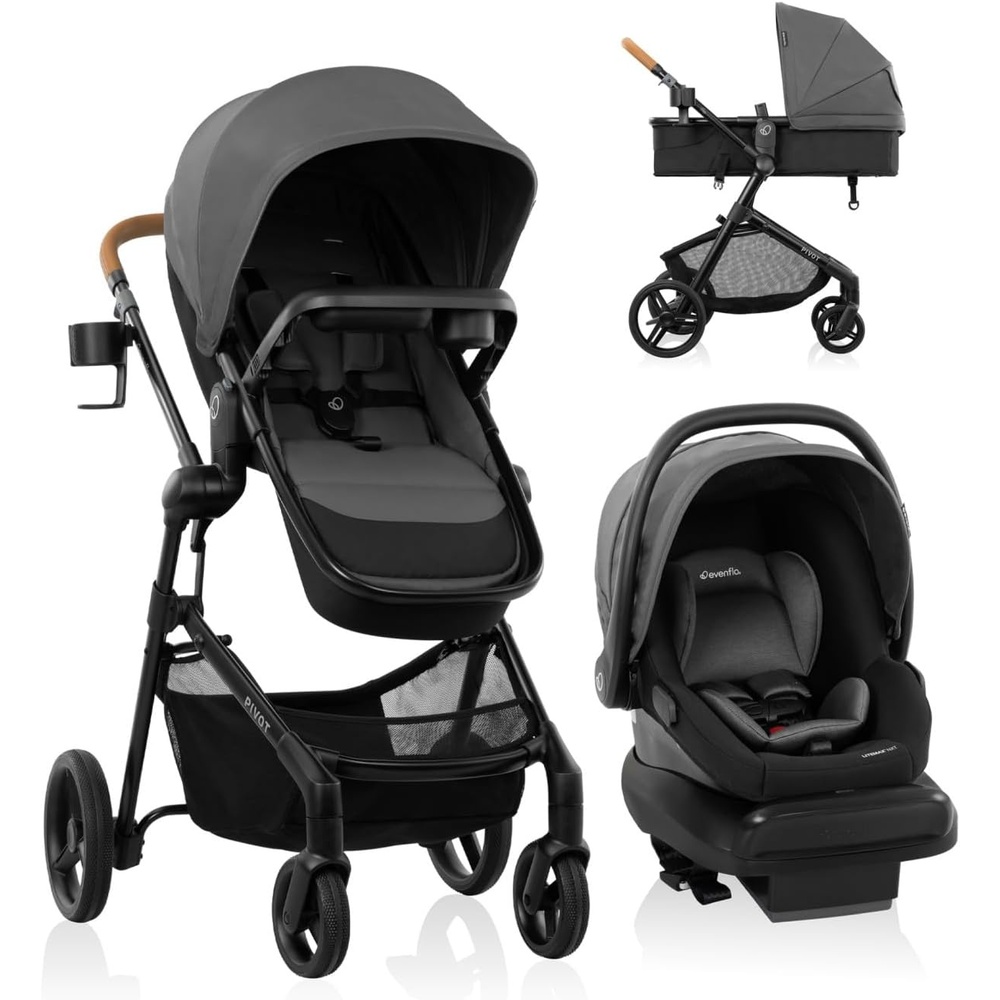 image:imageEvenflo Pivot NXT Travel System with LiteMax NXT Infant Car Seat Silverado GraySilverado Gray