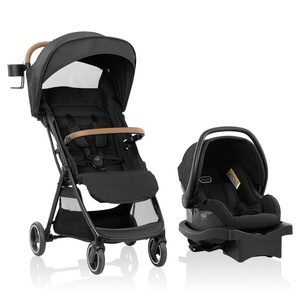 image:imageEvenflo Otto Travel System wLiteMax Infant Car Seat Light Weight One Hand Gravity Fold Chia BlackChia Black